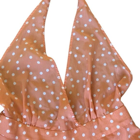 NWOT Pretty Little Thing Polkadot Halter Playsuit/Romper. Size 8. - Picture 4 of 10